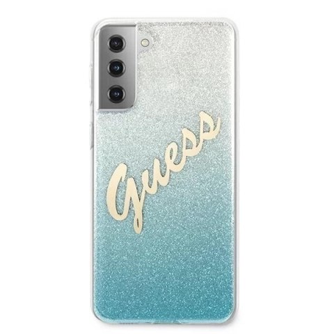 Guess GUHCS21SPCUGLSBL S21 G991 niebieski/blue hardcase Glitter Gradient Script