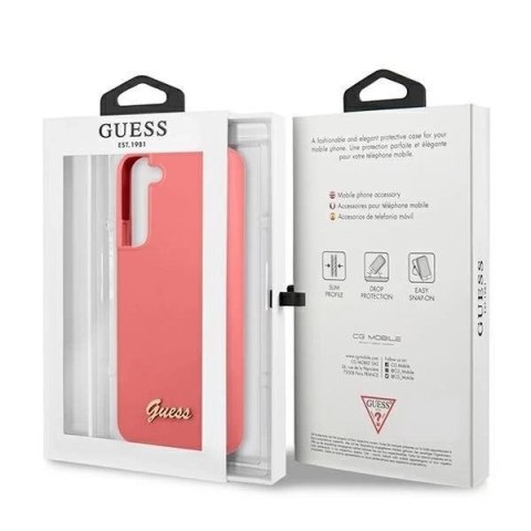 Guess GUHCS22MLSLMGFU S22+ S906 fuksja/fuchsia hardcase Silicone Script Metal Logo