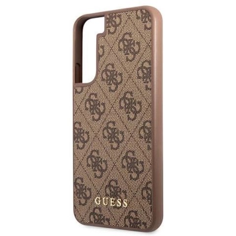 Guess GUHCS22SG4GFBR S22 S901 brązowy/brown hard case 4G Metal Gold Logo