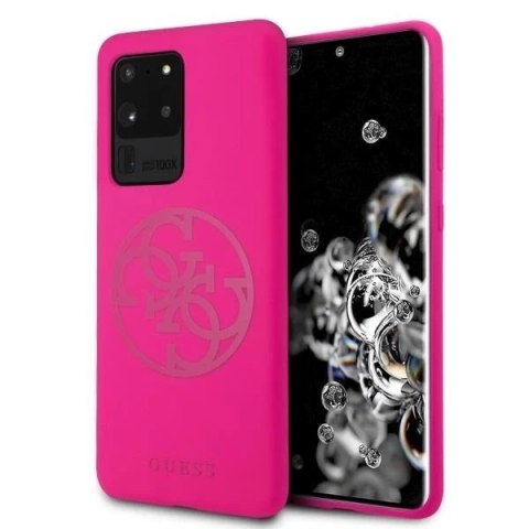 Guess GUHCS69LS4GFU S20 Ultra G988 fuksja/fuchsia hard case Silicone 4G Tone On Tone