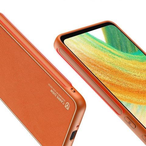 Dux Ducis Yolo eleganckie etui pokrowiec ze skóry ekologicznej Samsung Galaxy A33 5G pomarańczowy