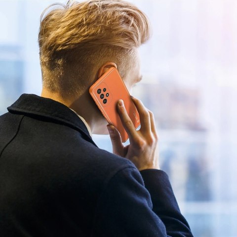 Dux Ducis Yolo eleganckie etui pokrowiec ze skóry ekologicznej Samsung Galaxy A33 5G pomarańczowy