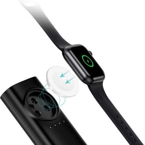 Choetech powerbank 5000mAh USB 2,1A / ładowarka bezprzewodowa Qi MFI do Apple Watch czarny (T315)