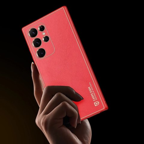 Dux Ducis Yolo eleganckie etui pokrowiec ze skóry ekologicznej Samsung Galaxy S22 Ultra czerwony
