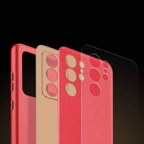 Dux Ducis Yolo eleganckie etui pokrowiec ze skóry ekologicznej Samsung Galaxy S22 Ultra czerwony
