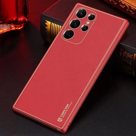 Dux Ducis Yolo eleganckie etui pokrowiec ze skóry ekologicznej Samsung Galaxy S22 Ultra czerwony