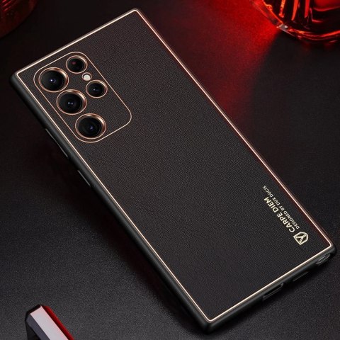 Dux Ducis Yolo eleganckie etui pokrowiec ze skóry ekologicznej Samsung Galaxy S22 Ultra pomarańczowy