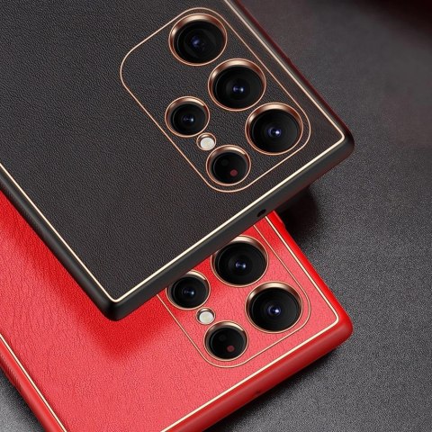 Dux Ducis Yolo eleganckie etui pokrowiec ze skóry ekologicznej Samsung Galaxy S22 Ultra pomarańczowy