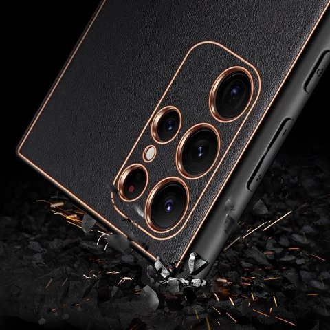 Dux Ducis Yolo eleganckie etui pokrowiec ze skóry ekologicznej Samsung Galaxy S22 Ultra pomarańczowy