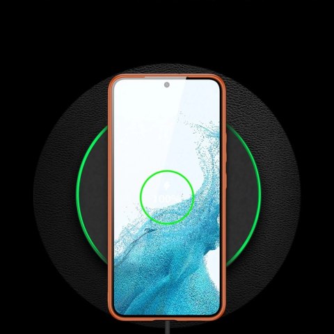 Dux Ducis Yolo eleganckie etui pokrowiec ze skóry ekologicznej Samsung Galaxy S22 pomarańczowy