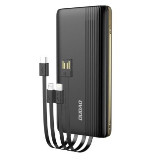 Dudao K4Pro powerbank z wbudowanymi kablami 10000mAh wyświetlacz LED czarny