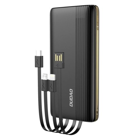 Dudao K4Pro powerbank z wbudowanymi kablami 10000mAh wyświetlacz LED czarny