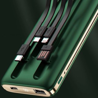 Dudao K4Pro powerbank z wbudowanymi kablami 10000mAh wyświetlacz LED czarny