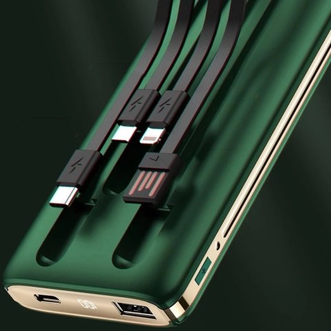 Dudao K4Pro powerbank z wbudowanymi kablami 10000mAh wyświetlacz LED czarny