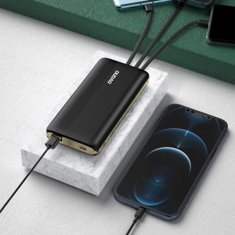 Dudao K4Pro powerbank z wbudowanymi kablami 10000mAh wyświetlacz LED czarny