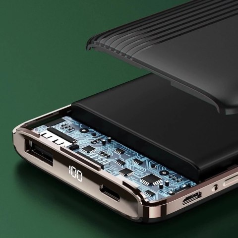 Dudao K4Pro powerbank z wbudowanymi kablami 10000mAh wyświetlacz LED czarny