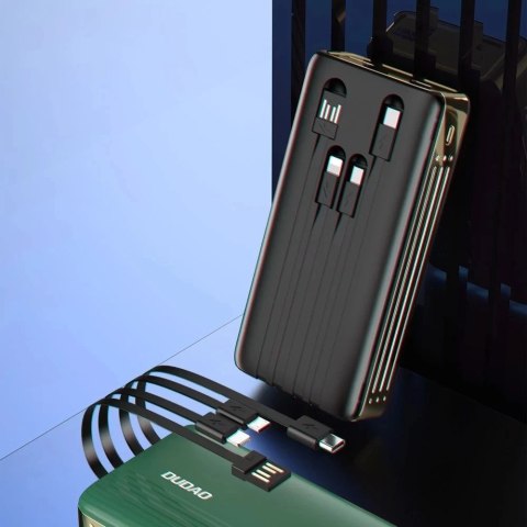 Dudao K4Pro powerbank z wbudowanymi kablami 20000mAh wyświetlacz LED czarny