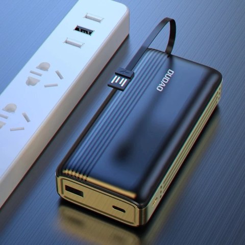 Dudao K4Pro powerbank z wbudowanymi kablami 20000mAh wyświetlacz LED czarny