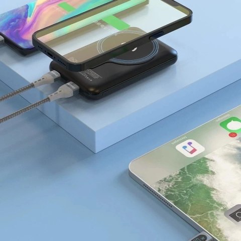 Dudao TGK1 powerbank z ładowarką bezprzewodową 15W 10000mAh granatowy (TGK1-dark blue)