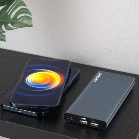 Dudao metalowy powerbank z LEDowym wskaźnikiem poziomu naładowania 10000mAh srebrny (K5Pro)