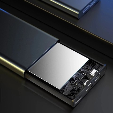 Dudao metalowy powerbank z LEDowym wskaźnikiem poziomu naładowania 10000mAh srebrny (K5Pro)