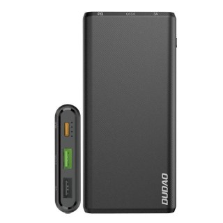 Dudao powerbank 10000mAh 18W Quick Charge Power Delivery 2x USB / 1x USB Typ C czarny (K12PQ_B)
