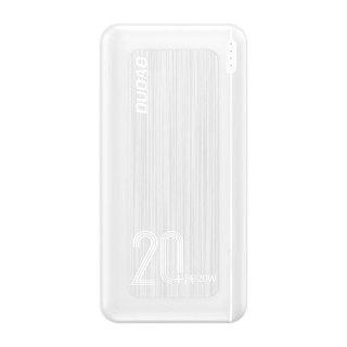 Dudao powerbank 20000 mAh Power Delivery 20 W Quick Charge 3.0 2x USB / USB Typ C biały (K12PQ+ white)