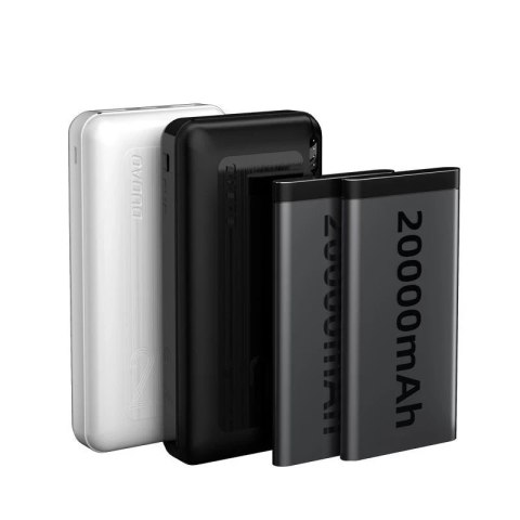 Dudao powerbank 20000 mAh Power Delivery 20 W Quick Charge 3.0 2x USB / USB Typ C biały (K12PQ+ white)