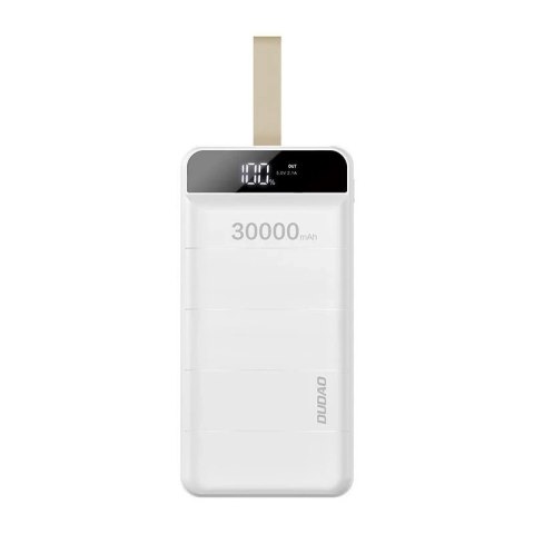 Dudao powerbank 30000 mAh 3x USB z lampką LED biały (K8s+ white)