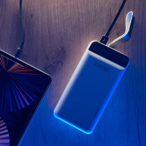 Dudao powerbank 30000 mAh 3x USB z lampką LED biały (K8s+ white)