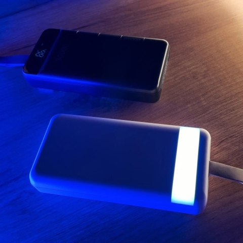 Dudao powerbank 30000 mAh 3x USB z lampką LED biały (K8s+ white)