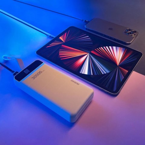 Dudao powerbank 30000 mAh 3x USB z lampką LED czarny (K8s+ black)
