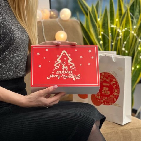 Dudao zestaw prezentowy powerbank 10000mAh K4X, bezprzewodowa słuchawka Bluetooth U7, kabel USB 3w1 - Lightning / USB Typ C / mi