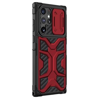 Nillkin Adventruer Case etui do Samsung Galaxy S22 Ultra pancerny pokrowiec z osłoną na aparat czerwony