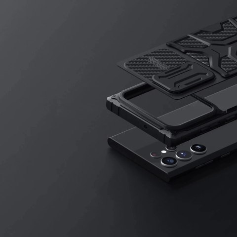 Nillkin Adventruer Case etui do Samsung Galaxy S22 Ultra pancerny pokrowiec z osłoną na aparat niebieski