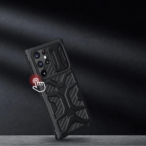 Nillkin Adventruer Case etui do Samsung Galaxy S22 Ultra pancerny pokrowiec z osłoną na aparat niebieski