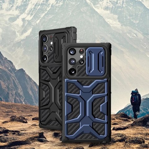 Nillkin Adventruer Case etui do Samsung Galaxy S22 Ultra pancerny pokrowiec z osłoną na aparat niebieski