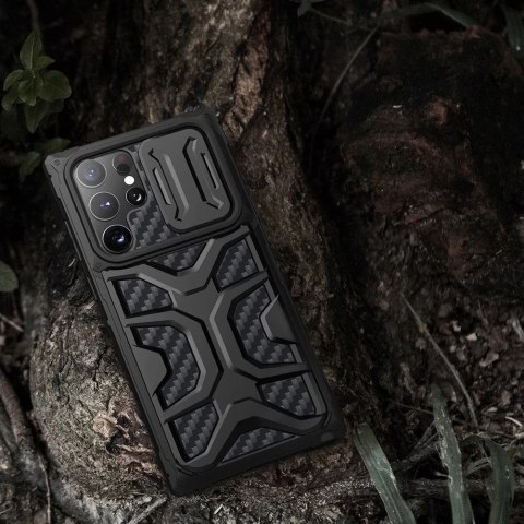 Nillkin Adventruer Case etui do Samsung Galaxy S22 Ultra pancerny pokrowiec z osłoną na aparat niebieski