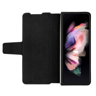 Nillkin Aoge Leather Case elastyczne pancerne etui z prawdziwej skóry z kieszonką Samsung Galaxy Z Fold 3 czarny