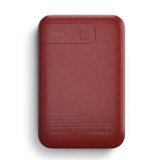 UNIQ Powerbank indukcyjny Hyde Air 10000mAh USB-C 18W PD Fast Wireless bordowy/maroon