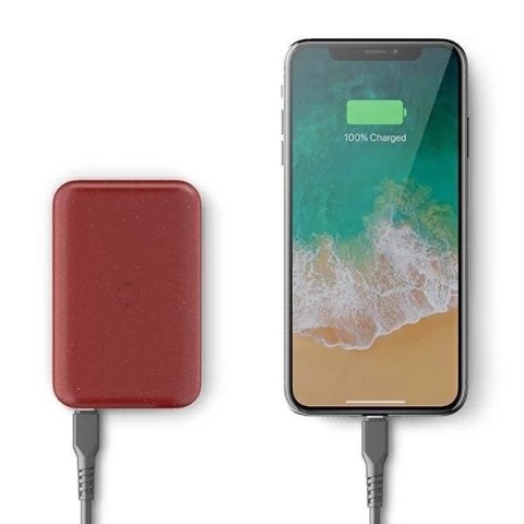 UNIQ Powerbank indukcyjny Hyde Air 10000mAh USB-C 18W PD Fast Wireless bordowy/maroon