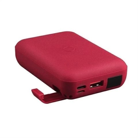 UNIQ Powerbank indukcyjny Hyde Air 10000mAh USB-C 18W PD Fast Wireless bordowy/maroon
