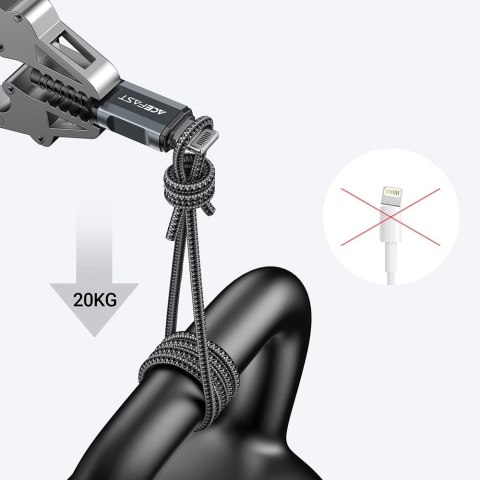 Acefast kabel MFI USB - Lightning 1,2m, 2,4A szary (C1-02 deep space gray)