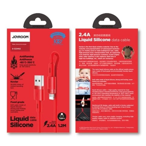 Joyroom kabel USB - Lightning 2,4A 1,2 m (S-1224N2 Red)