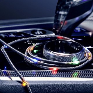 Joyroom wytrzymały kabel przewód USB - Lightning z reagującym na dźwięk podświetleniem LED 2,4A 1,2m szary (S-1230N16)