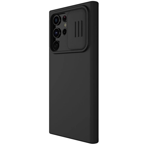 Nillkin CamShield Silky Silicone Case etui pokrowiec z osłoną na aparat do Samsung Galaxy S22 Ultra czarny
