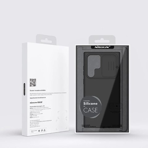 Nillkin CamShield Silky Silicone Case etui pokrowiec z osłoną na aparat do Samsung Galaxy S22 Ultra czarny