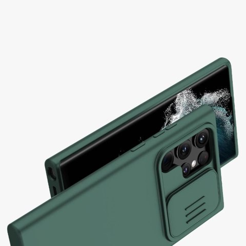 Nillkin CamShield Silky Silicone Case etui pokrowiec z osłoną na aparat do Samsung Galaxy S22 Ultra czarny