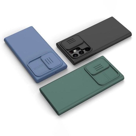 Nillkin CamShield Silky Silicone Case etui pokrowiec z osłoną na aparat do Samsung Galaxy S22 Ultra czarny