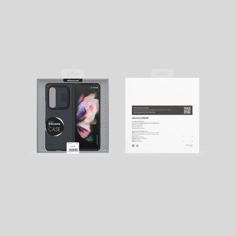 Nillkin CamShield Silky Silicone Case etui pokrowiec z osłoną na aparat do Samsung Galaxy Z Fold 3 zielony